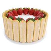 Strawberry cake with cookies