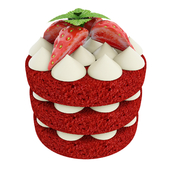 Red velvet strawberry round mini cake