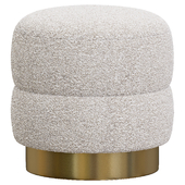 Cream Boucle and Bronze Stool