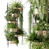 Planter bookcase with plants