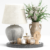 Decorative Set 28 - Branches and Table Lamp for Coffee Table