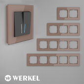 ОМ Стеклянные рамки для розеток и выключателей Werkel Favorit (латте)
