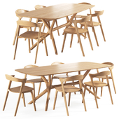 Oak-bok chair oak-x table