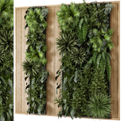 Indoor Wall Vertical Garden in Wooden Base - Set 877