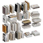 Set of books in beige color