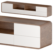 Modern Wood White TV Stand