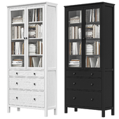 IKEA - HEMNES Cabinet with glass door and 3 drawers with books