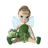 Disney Tinker Bell doll in sitting position