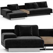 Dresden Sectional Sofa  Vintage Velvet  Black