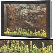 decorative stone wall cactus