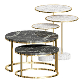 COFFEE TABLE MARBLE STAINLESS STEEL