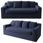 MADE- Benson- Metal Action Sofa Bed, Aegean Blue Fabric