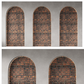 Arched wall with brick