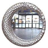 Зеркало круглое в  серебряной раме