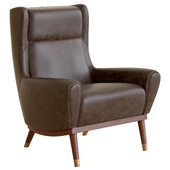 Maira Graphite Leather Lounge Chair