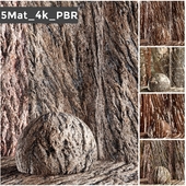 set 5 bark PBR materials 006 arc
