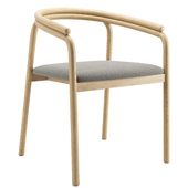 Crate & Barrel Redonda Wood Upholstered Dining Chair