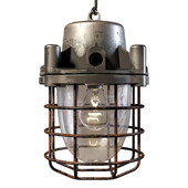 1970s Steel and Glass Nautical Caged Ship Light with Wrench