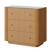 Chest of 3 drawers in oak and rattan Silvia La Redoute