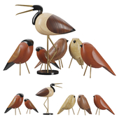 Набор скульптур птиц