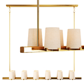 Restoration Hardware PAUILLAC LINEAR CHANDELIER 60 Fabric shade and Brass