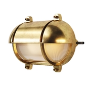 Oval Brass Bulkhead Wall Lamp