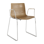CATIFA 46 Chair Sled Armrest Wood by Arper