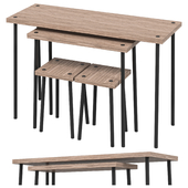 IKEA - FRIDNÄS Modular table with stools, 4 pieces
