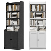 IKEA - HAUGA Tall cabinet with 2 doors and books