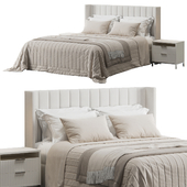Oulton Striped Headboard Wingback Bed by Ambassador Beds