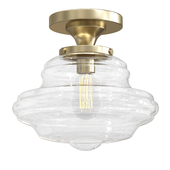 Three Light Flush Mount Light Ceiling Light in Natural Brass