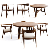 Java dining chair and cypress 60 round dining table