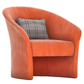 Verso Curved Rust Velvet Accent Chair Crate & Barrel