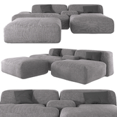 Modular sofa with pouffe