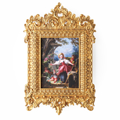 Frame with a painting in the Rococo style