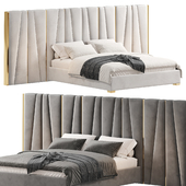 Modrest Nixa Modern White  Bonded Gold Bed