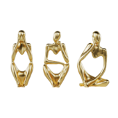 WAYFAIR set of golden abstract figurines