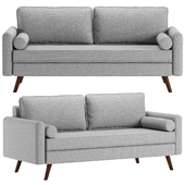 LifeStyle Solutions Cambridge Loveseat in Gray Fabric Upholstery