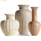 Cannelée Terracotta Vases