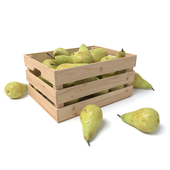 Pears in wooden box