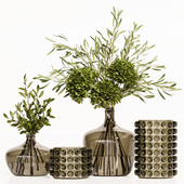 Decorative bouquet plants 017 with glass vase