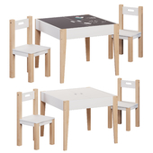 Slate Table Set with Storage and Chairs Belfy Kids