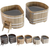Corner hot tub by Bentwood