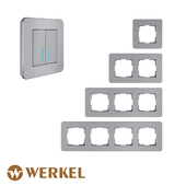 ОМ Рамки из металла для розеток и выключателей Werkel серия Platinum (алюминий)