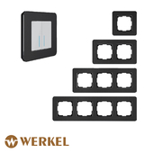ОМ Рамки из металла для розеток и выключателей Werkel серия Platinum (черный)