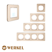 ОМ Рамки из металла для розеток и выключателей Werkel серия Platinum (шампань)