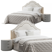 Queen Madison Beige Crown Headboard Bed