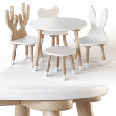 Smile Artwood стол и стулья для детской