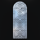Arched stained-glass window