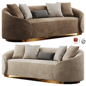 Gray Seater Sofa Upholstered Velvet Sofa Pillows Included